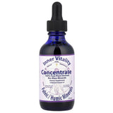 Morningstar Minerals Inner Vitality frasco-vertido muestra la dosis diaria de minerales.