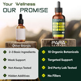Morpha Organics Para Defense etiqueta - diseño facilita la medición de dosis.