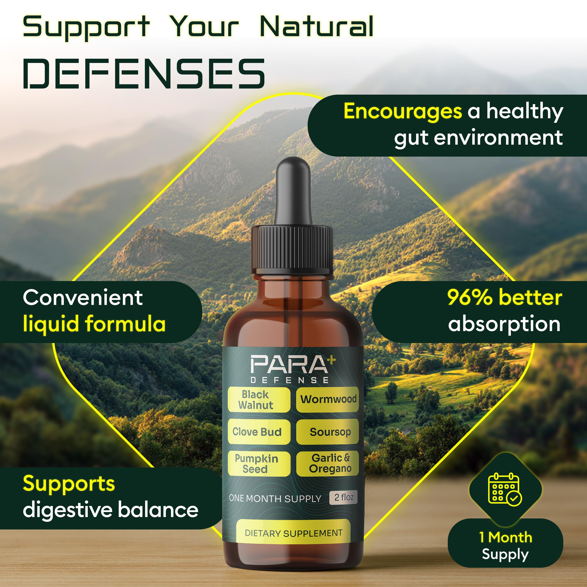 Morpha Organics Para Defense tintura herbal - dosis precisa para comodidad diaria.