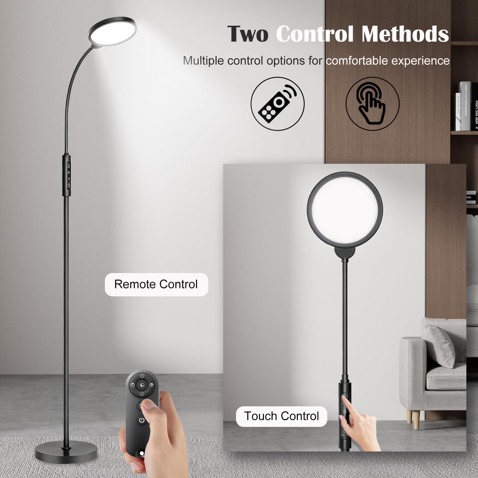 Morpholife lámpara de terapia con control táctil y remoto para lectura y trabajo.