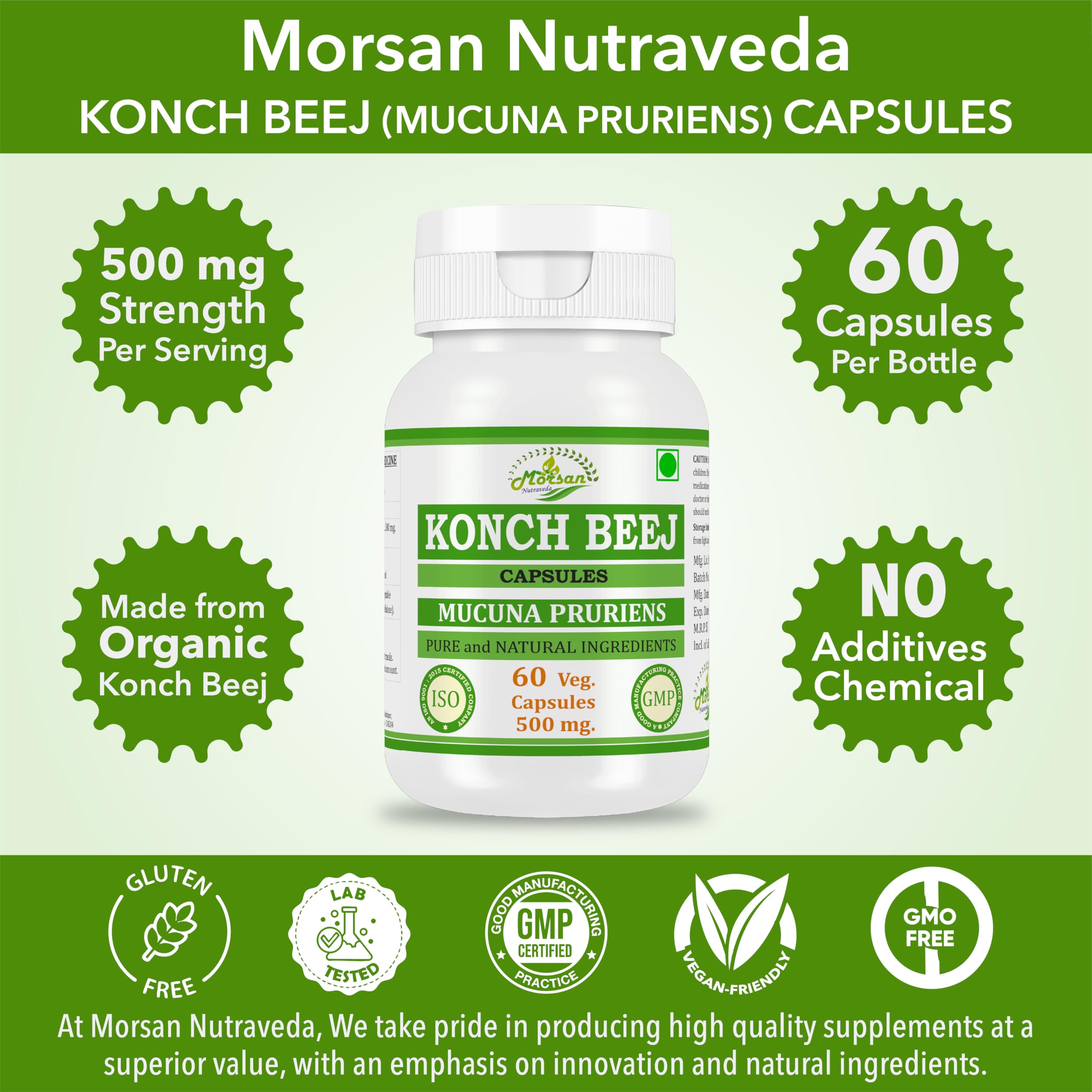 Cápsulas Morsan Nutraveda Kaunch en manos para demostrar su formato vegetariano.