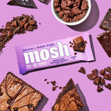 MOSH envase 12 barras, empaque práctico para consumo diario.