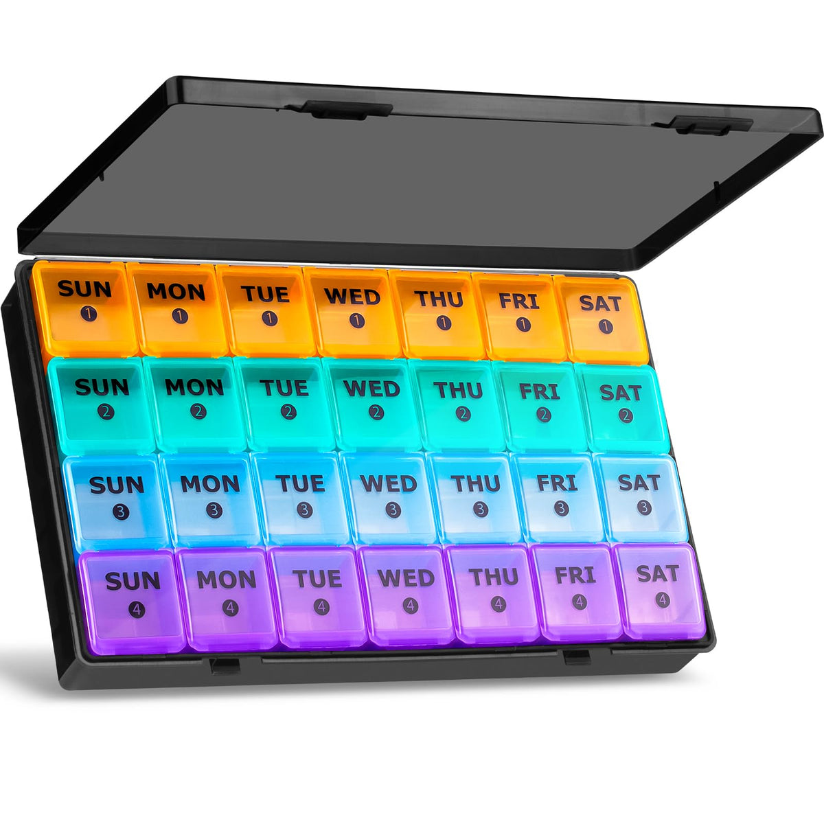 Mossime organizador-pildoras-mensual-xl, planifica un mes de medicación con fácil visualización