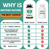 Mother Nature Organics Bioperine cápsulas para mejorar absorción