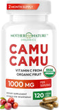 Mother Nature Organics Camu Camu cápsulas en botella para uso diario seguro