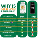 Mother Nature Organics gelatina bovina no-GMO en cápsulas.