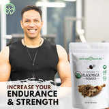 Maca Negra de Mother Nature Organics para pre-entrenamiento y rendimiento diario.