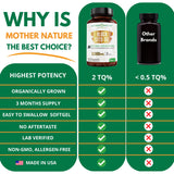 Mother Nature Organics pruebas de terceros para pureza y seguridad.