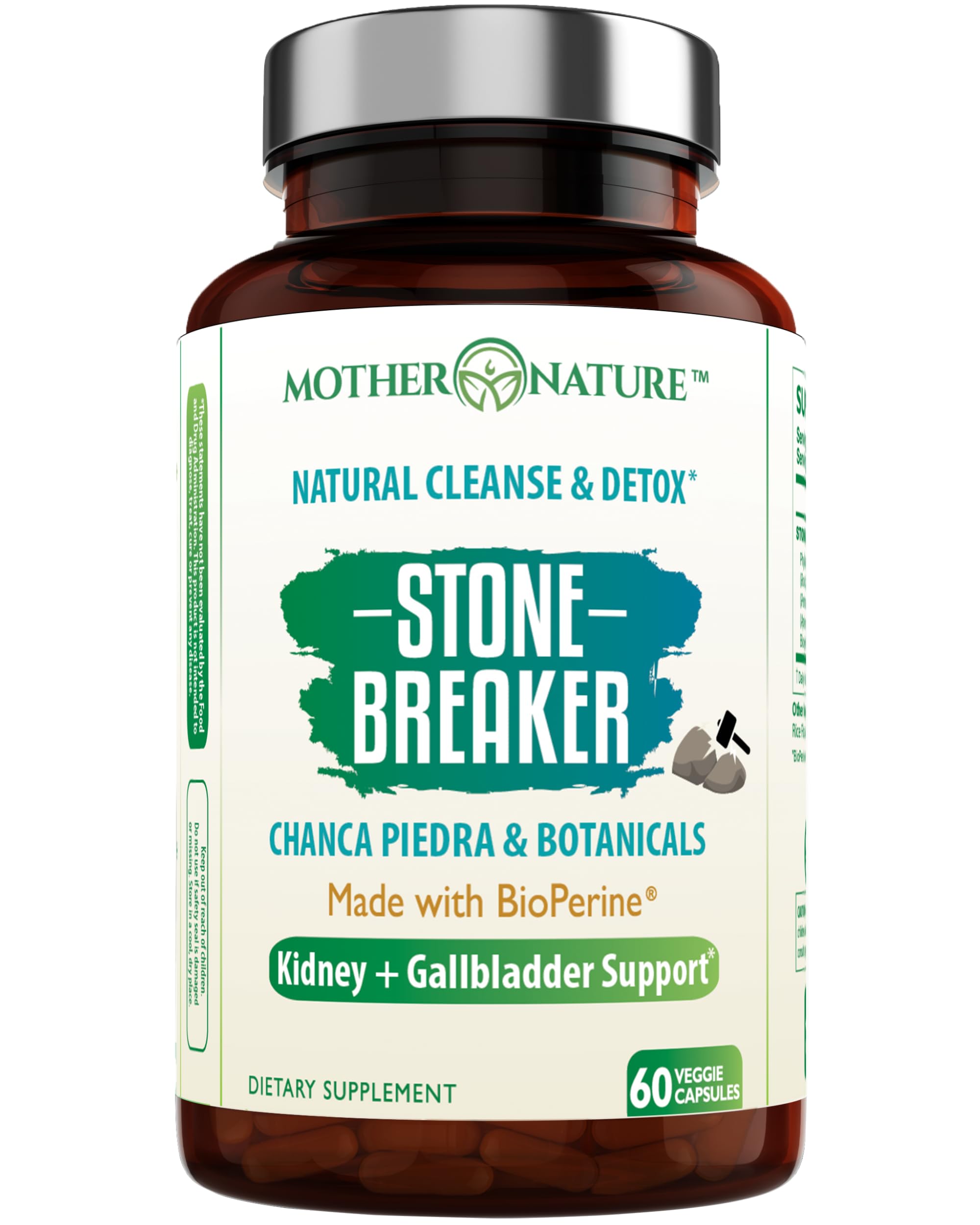 Mother Nature Organics rompe-piedras cápsulas para apoyo renal