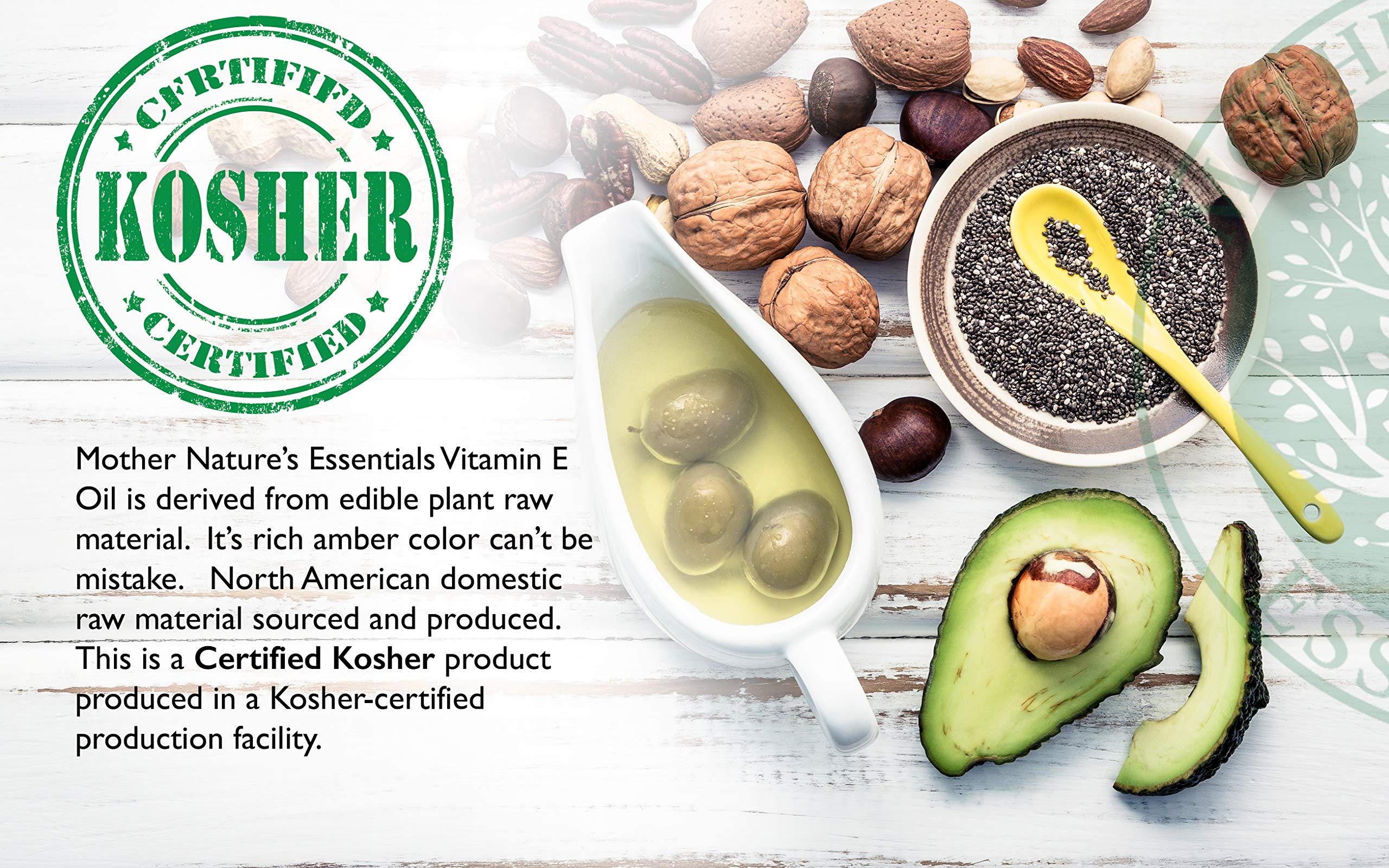 Mother Nature's Essentials Vitamina E 21000UI, uso tópico suave