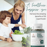 Mother Nutrient Super Greens con extractos 10:1 para apoyo diario de nutrición.