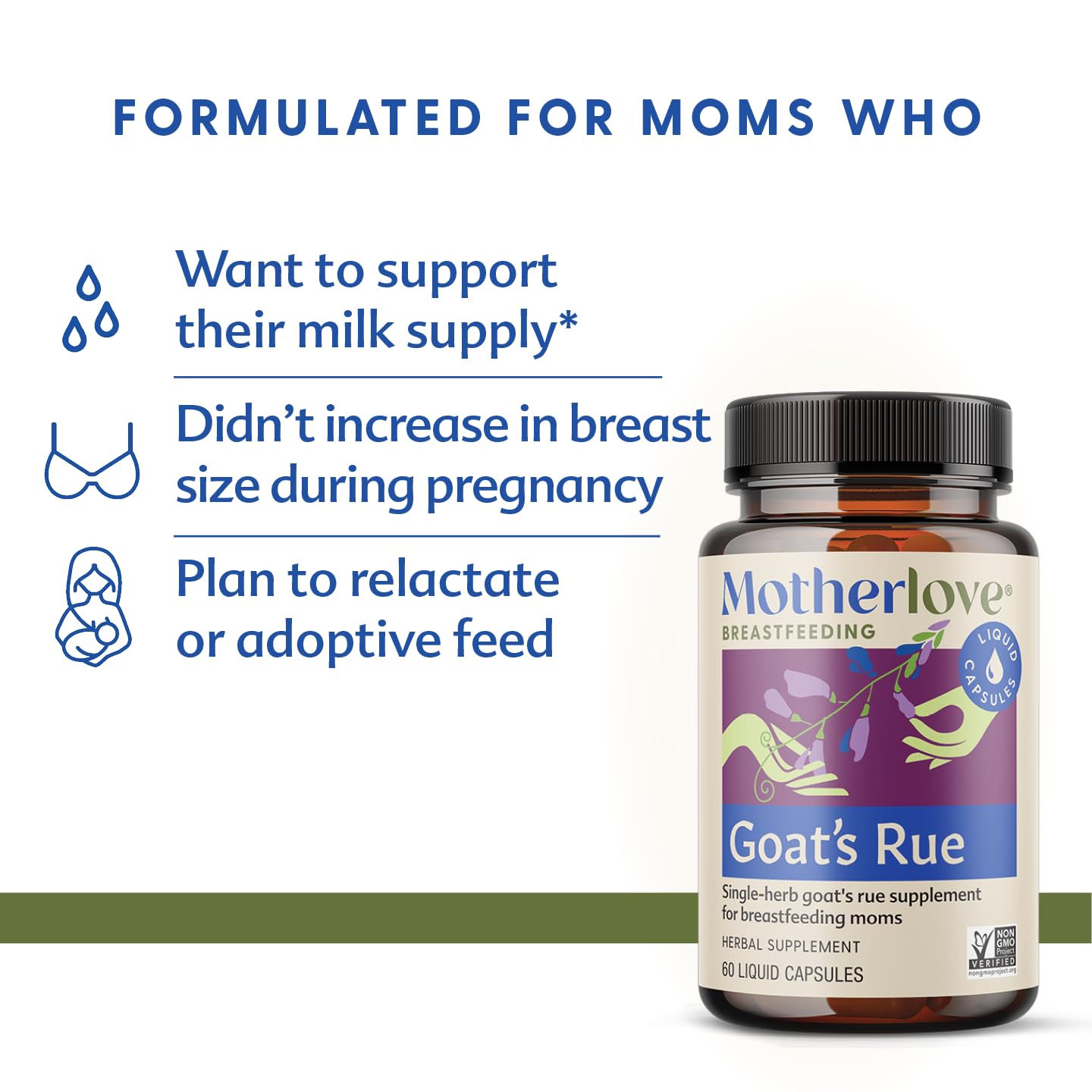 Motherlove ruda cabra-capsulas liquidas: opción suave para apoyo a la lactancia.