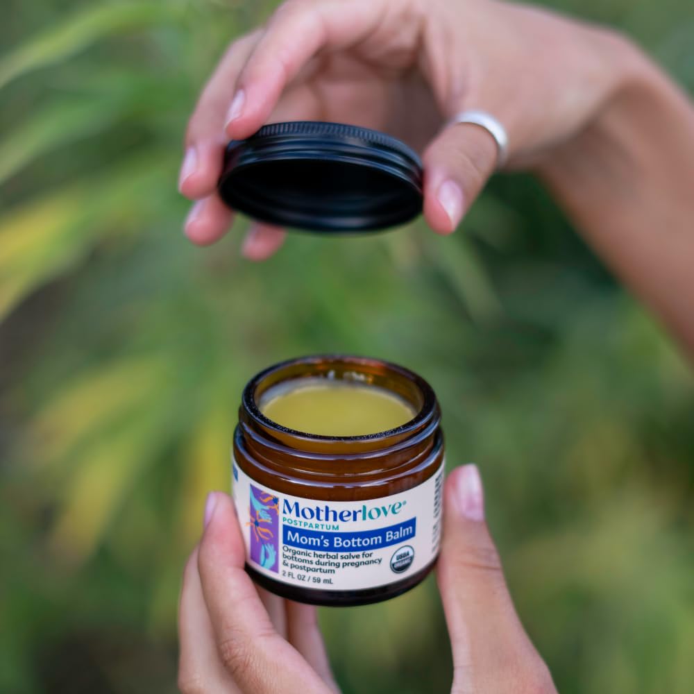 Motherlove Mom's Bottom Balm, ingredientes naturales para piel sensible durante el embarazo.