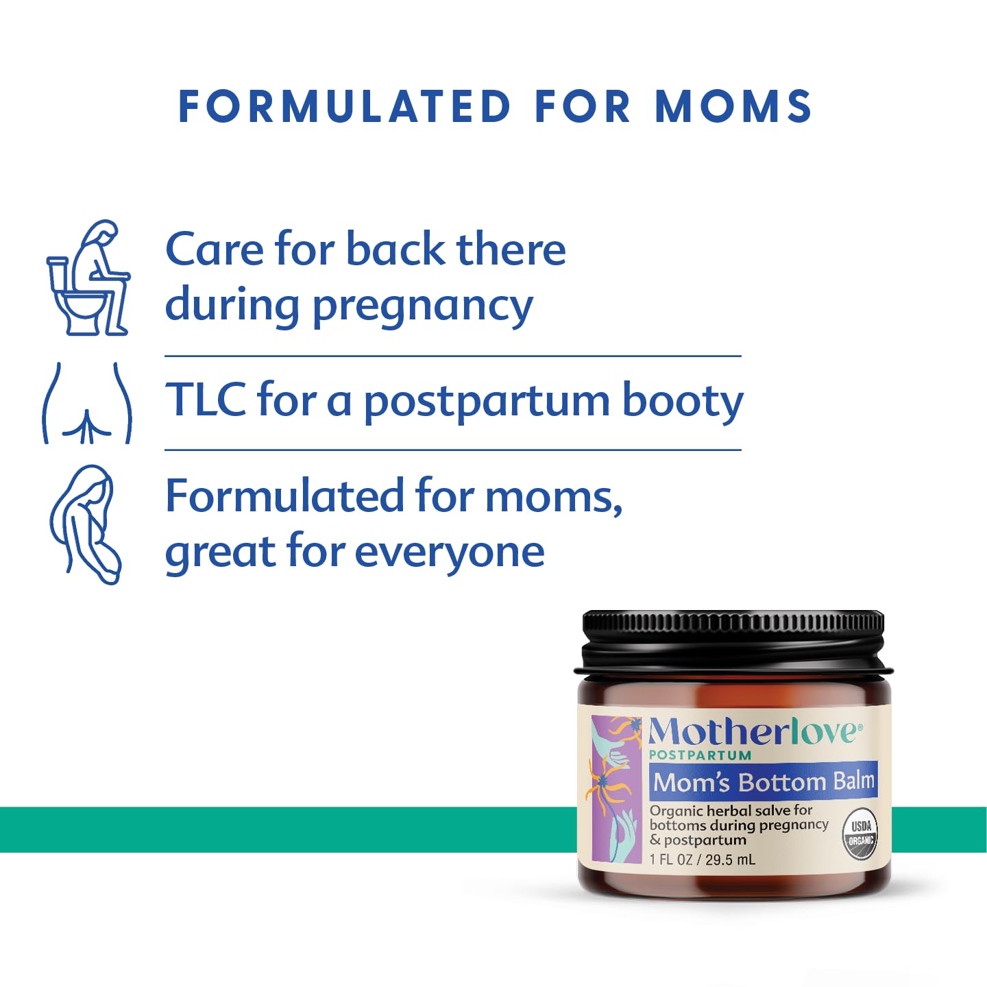 Motherlove Mom's Bottom Balm ingredientes orgánicos para piel sensible