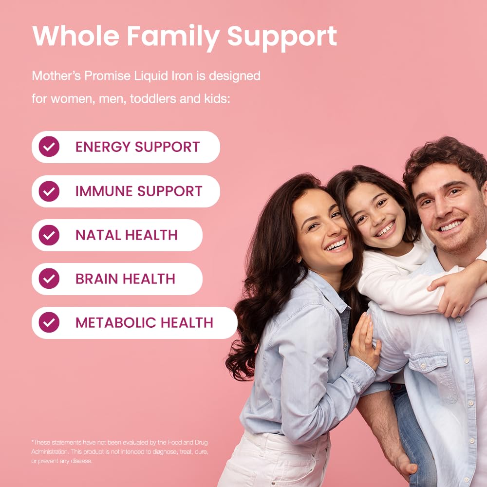 Familia usando hierro líquido de Mother's Promise en su rutina diaria.