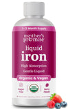 Mother's Promise hierro líquido con sabor a frambuesa, fácil de tomar para toda la familia.