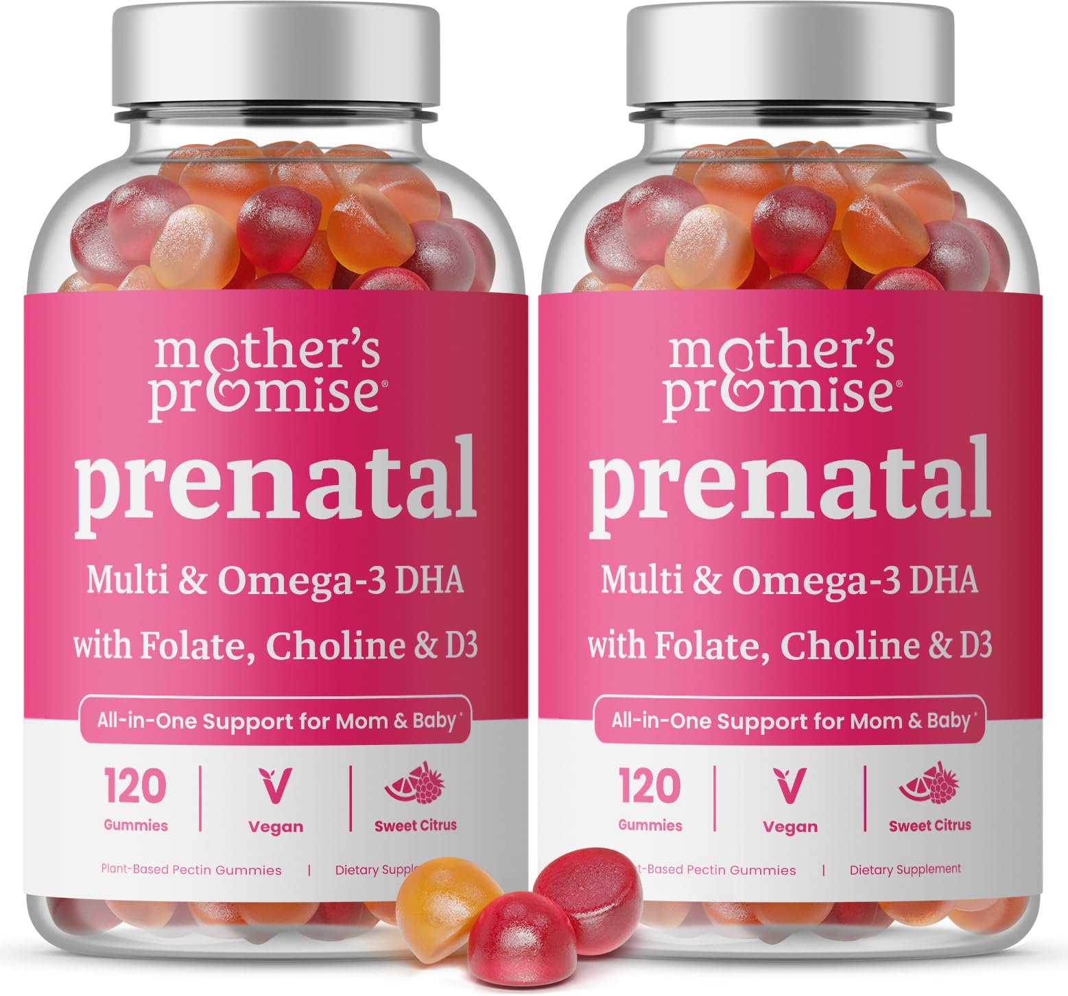 Mother's Promise gominolas prenatales en botella, apoyo nutricional durante el embarazo