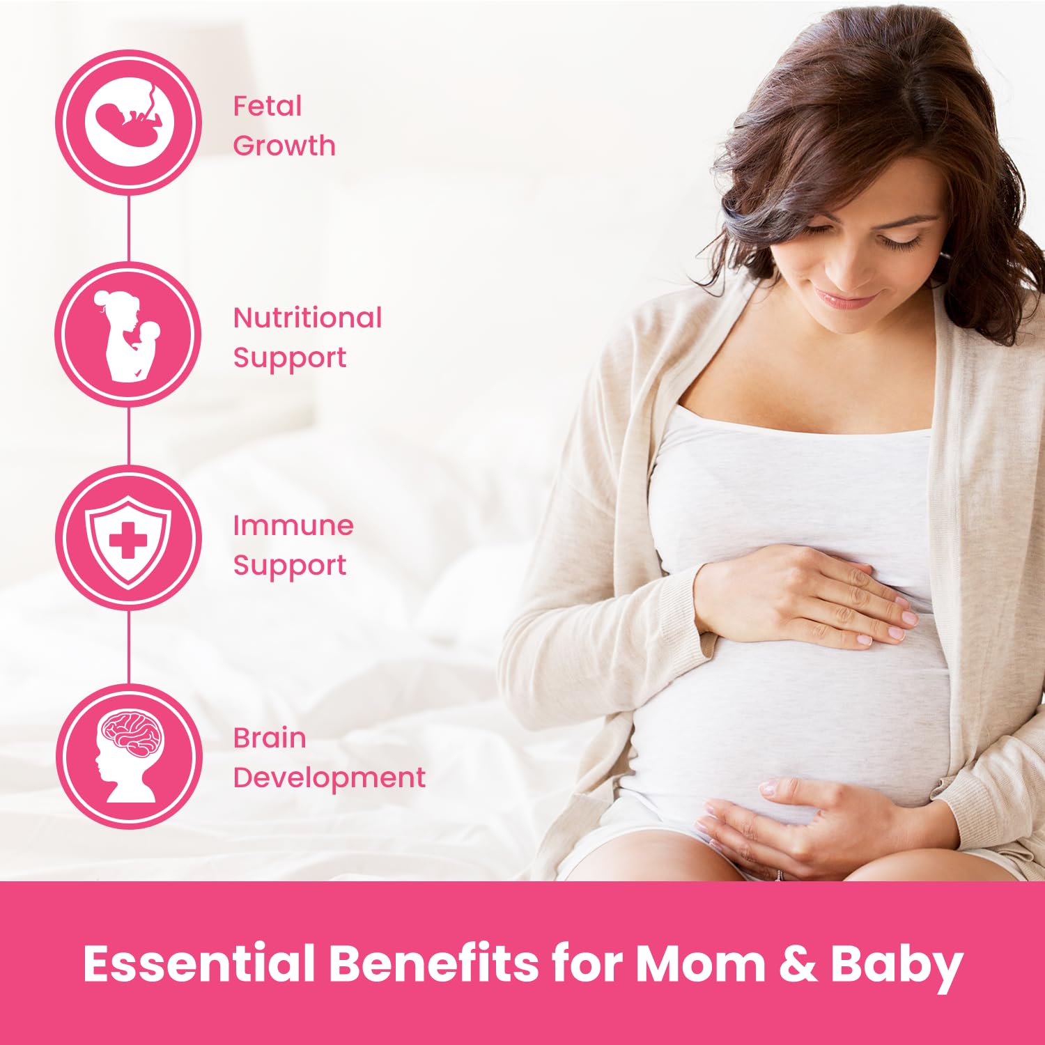 Mother's Promise gominolas prenatales en dosis, sabor agradable para cada toma