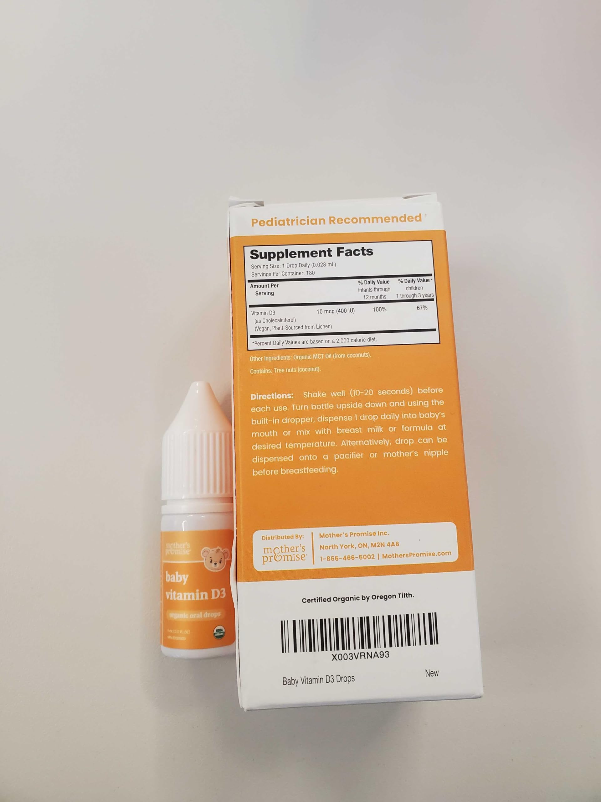 Proceso de producción sin gelatina en vitamina D orgánica de Mother's Promise.