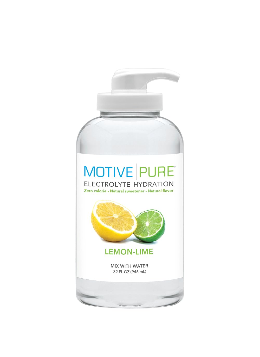 MOTIVE PURE: botella con bomba para hidratación sin calorías.