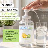 MOTIVE PURE: etiqueta limón-lima, sabor natural para refrescar.