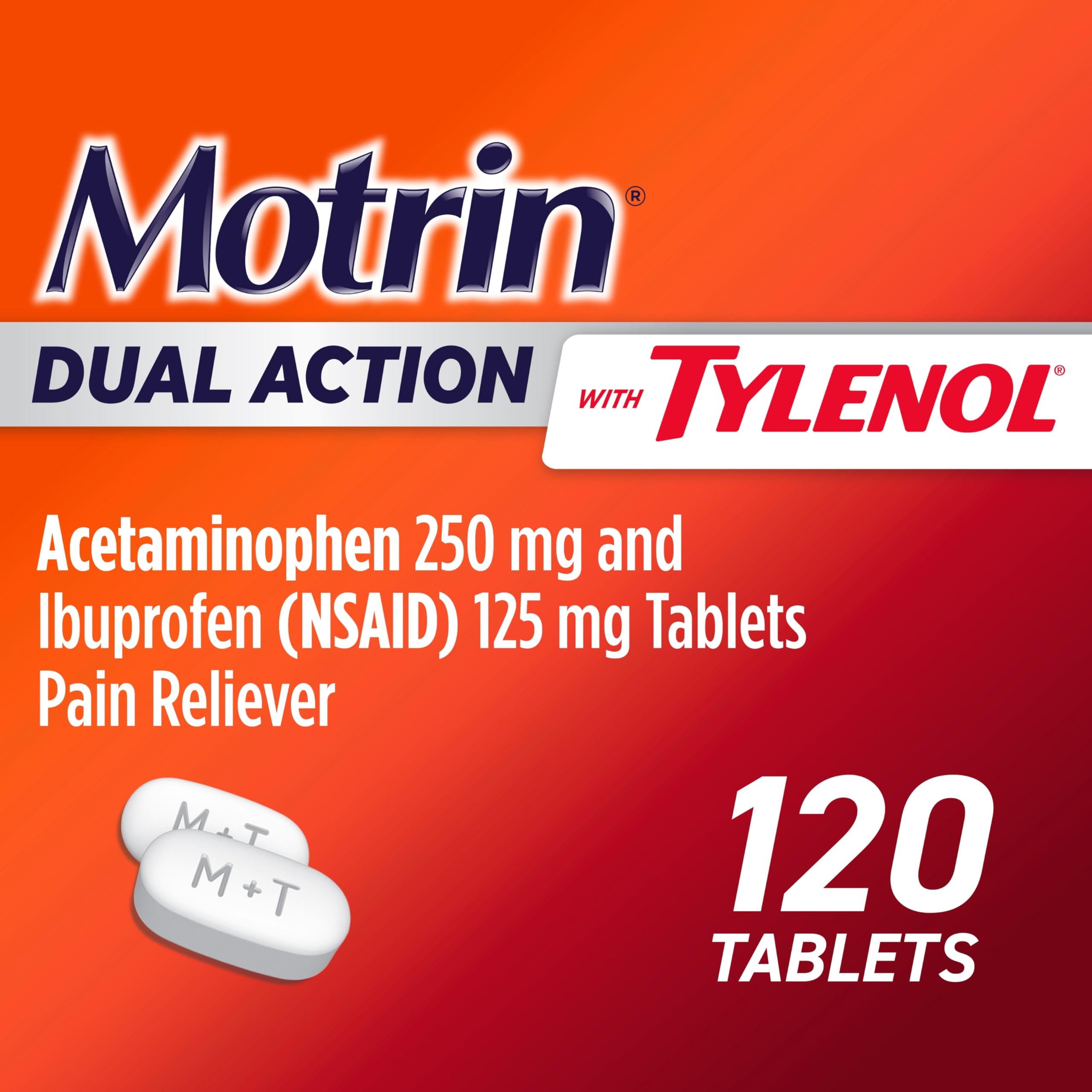 Motrin Dual Action en caja, listo para uso ocasional