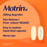 Motrin IB capsulas-gel reducción-de-fiebre: ayuda a bajar fiebre ocasional.