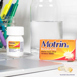 Cápsulas de Motrin IB Migraine Relief con 200 mg ibuprofeno por cápsula