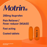 Motrin IB 200 mg, alivio para dolor de cabeza puntual para mayor claridad.