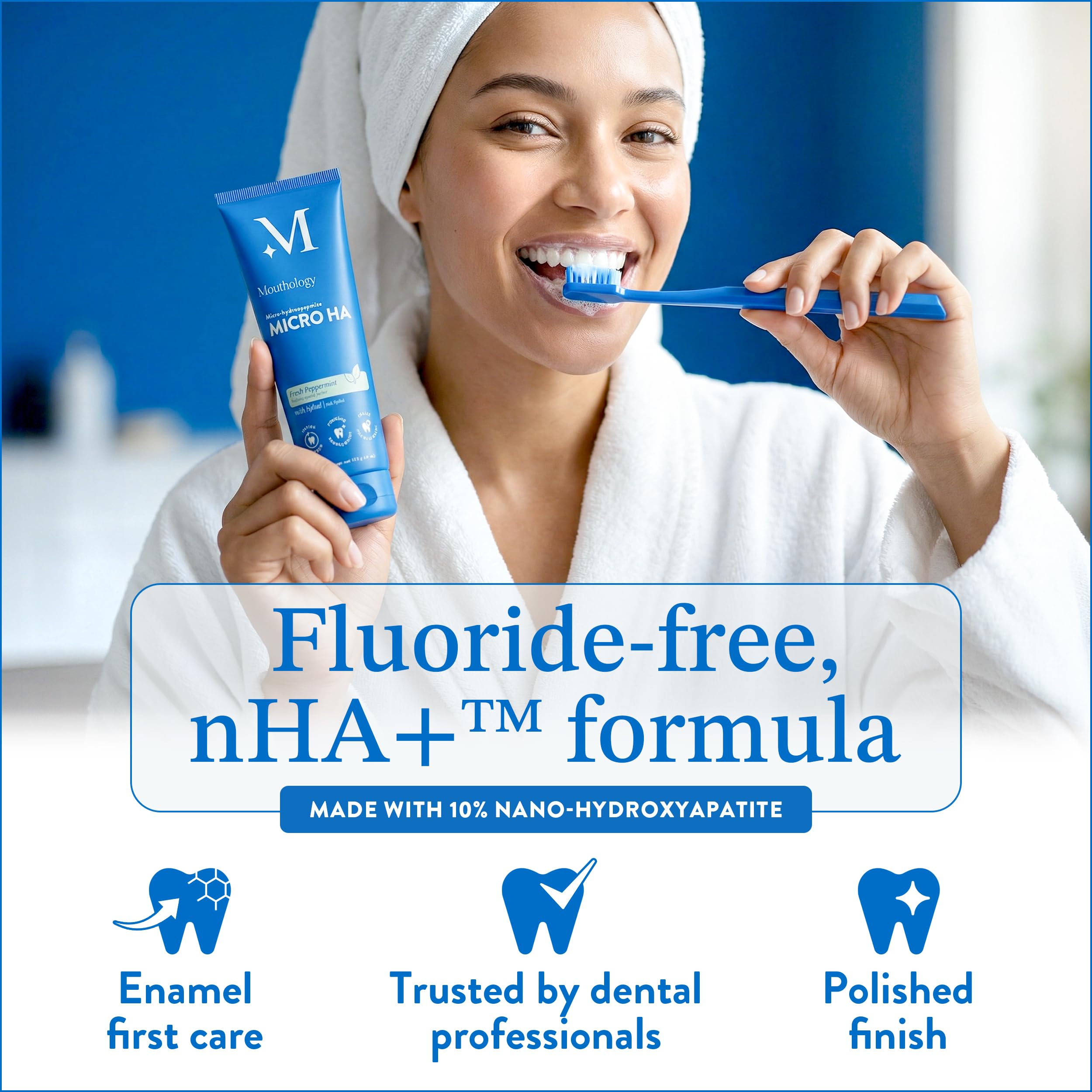 Cepillado con Mouthology, experiencia fresca y suave para la rutina diaria.