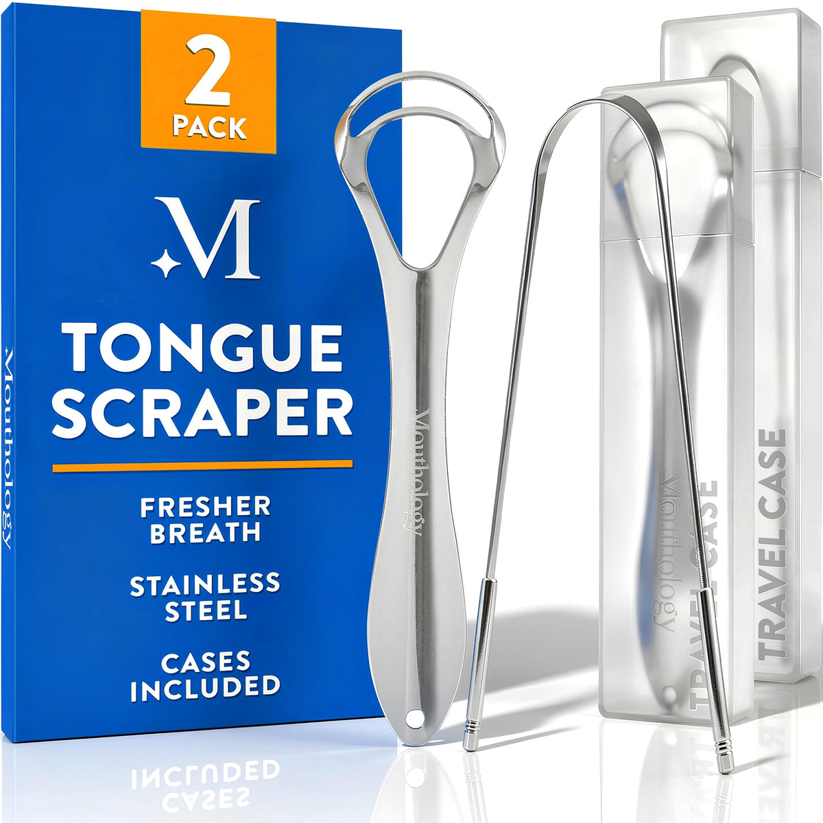 Mouthology raspador de lengua dos-pack aliento más fresco.