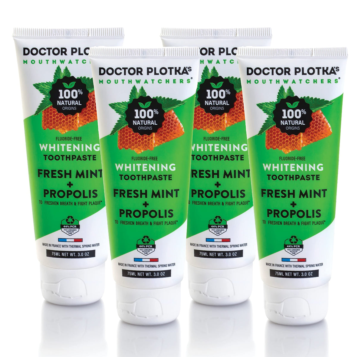 Pasta Mouthwatchers sin fluoruro en tubo, ideal para dientes sensibles.