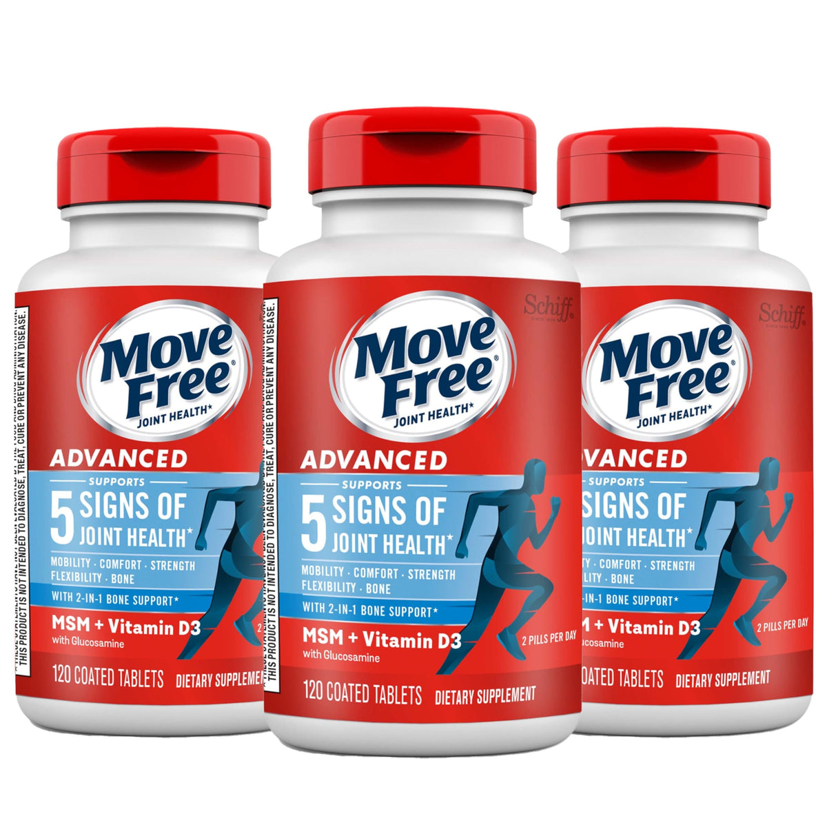 Move Free Capsulas Avanzadas: envase visible para movilidad diaria.