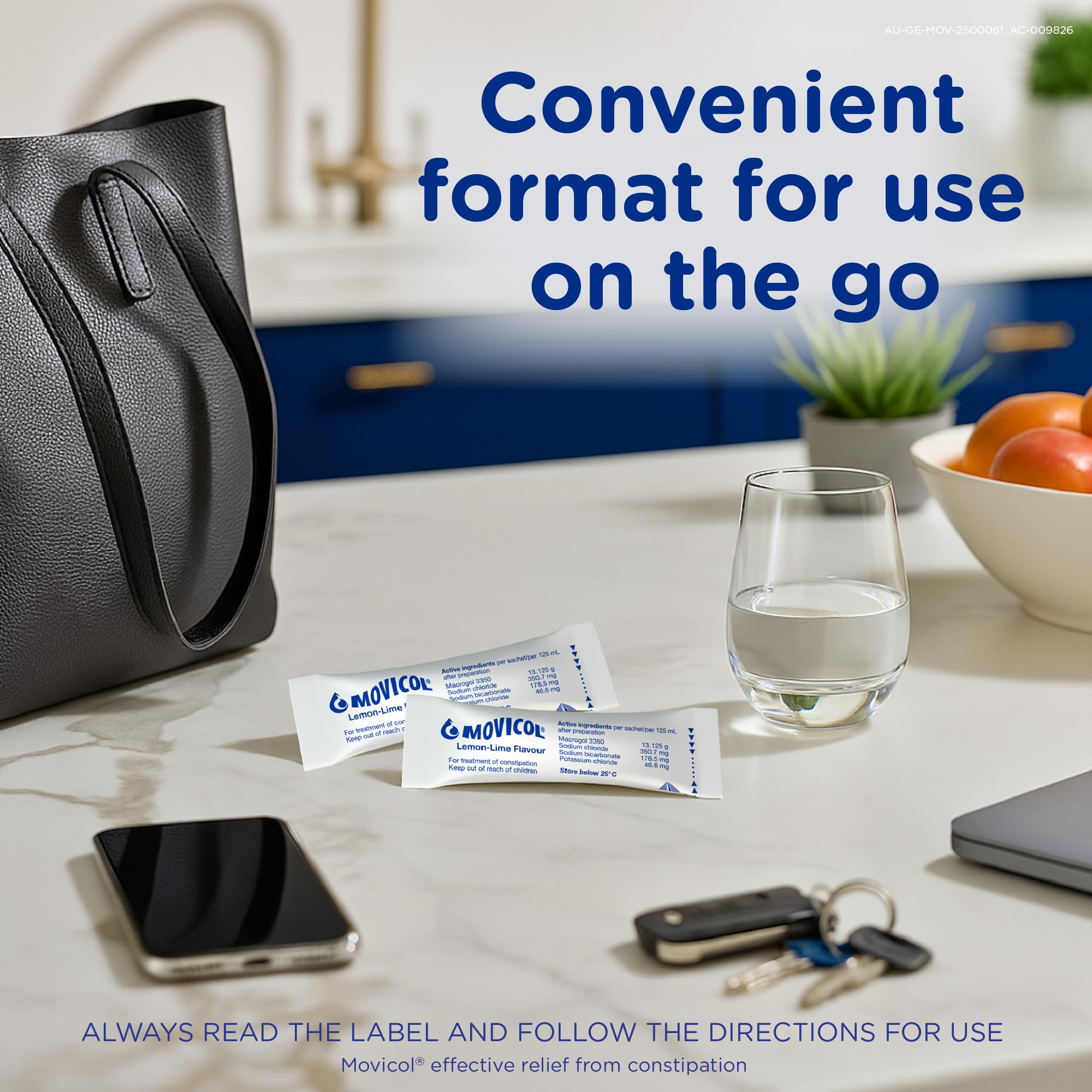 Movicol sachets en bolso para llevar contigo