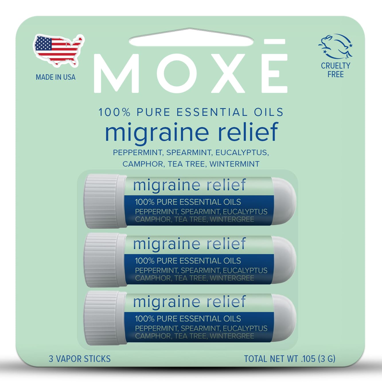 MOXE inhalador-nasal alivia migraña en uso rápido.