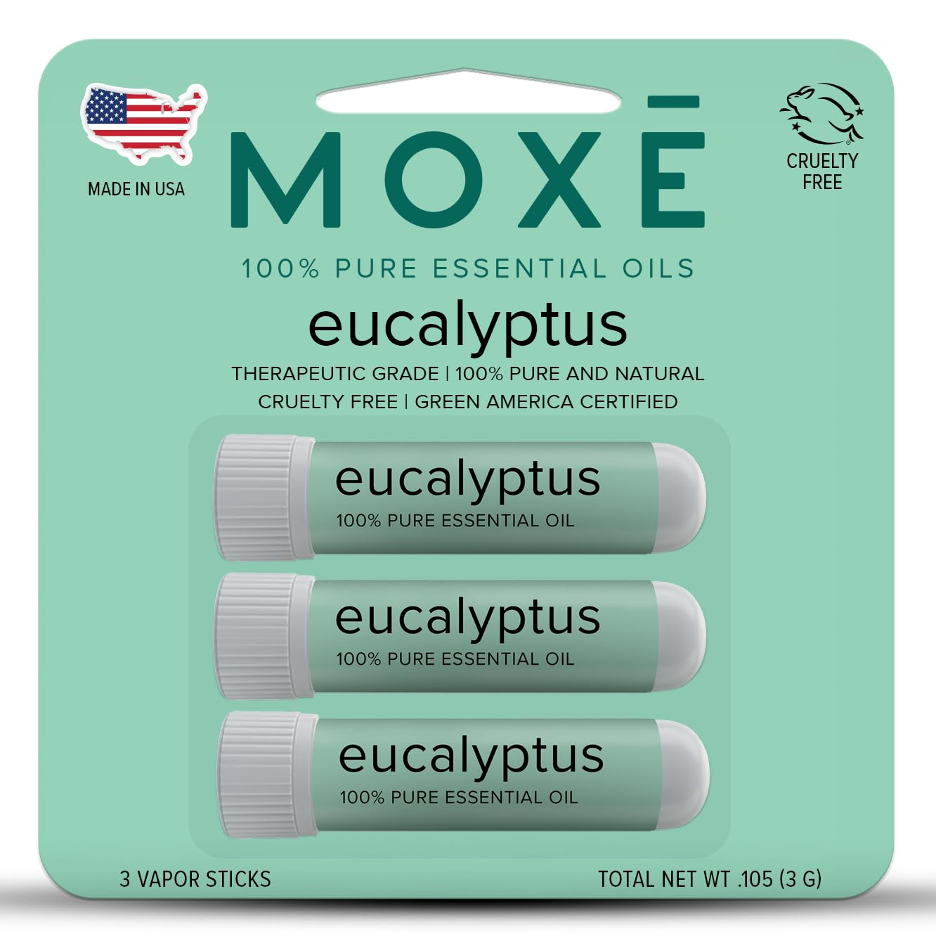 MOXE inhalador de eucalipto para uso diario y aclarar la nariz