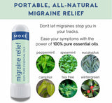 MOXE inhalador nasal aroma mentolado, sensación de frescura instantánea.