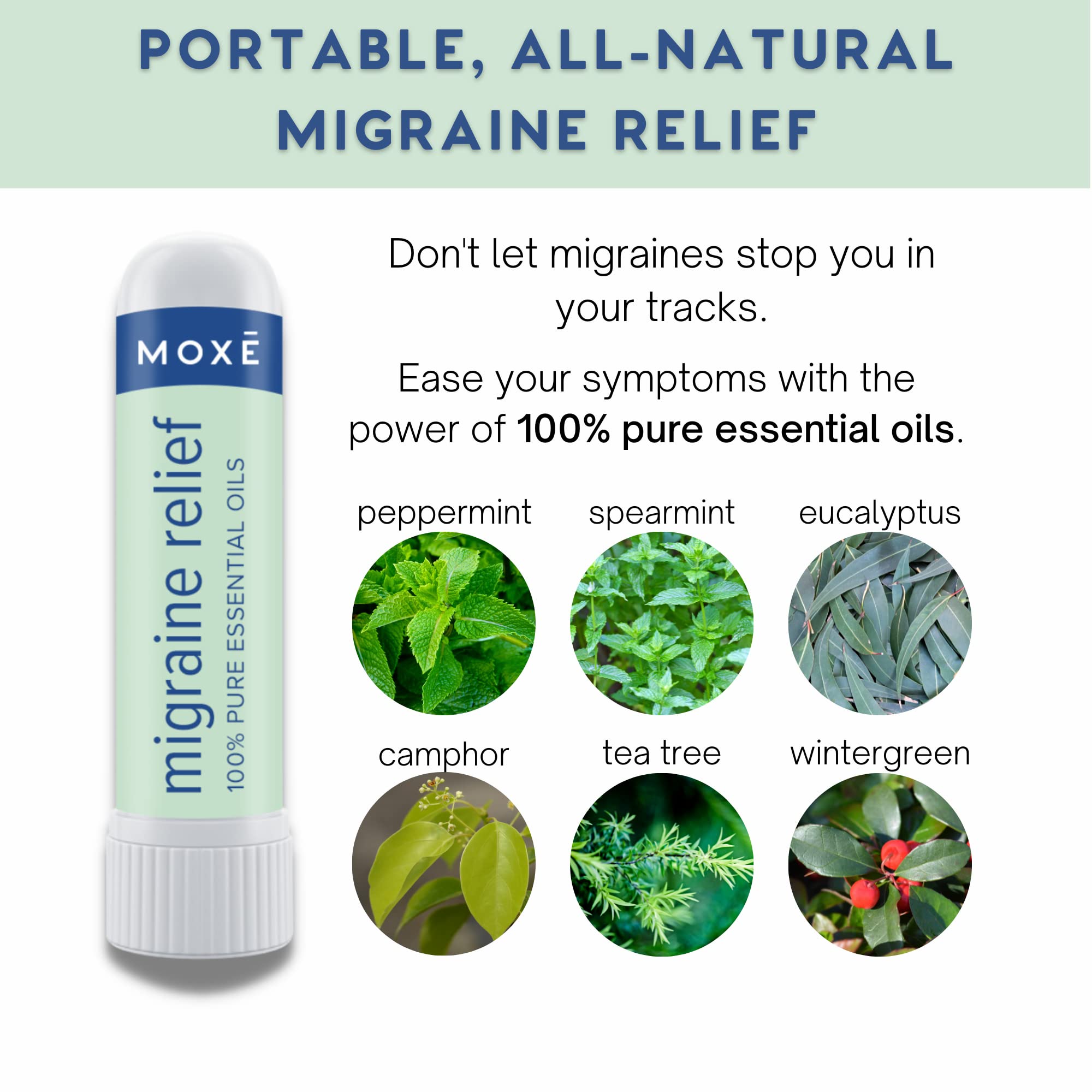 MOXE inhalador-nasal eucalipto, aroma fresco para claridad y confort.