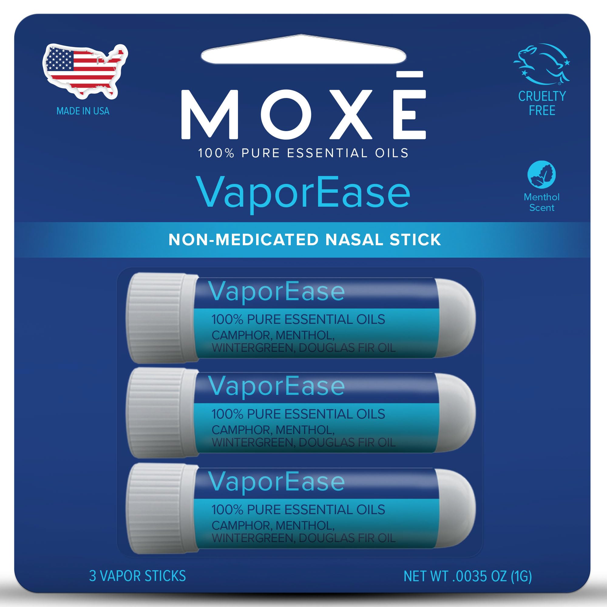 MOXE VaporEase inhalador nasal portátil para viajar y respirar mejor