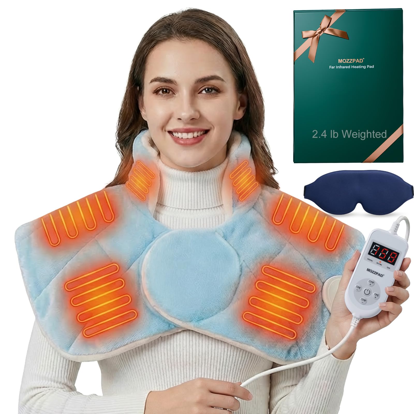 MOZZPAD collar caliente rápido ofrece calor inmediato para cuello y hombros.