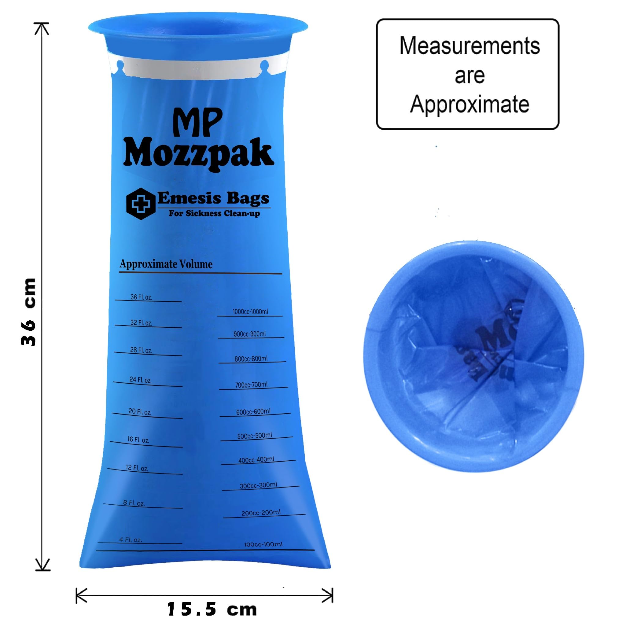 MP Mozzpak bolsa-vomito con cierre seguro para evitar olores