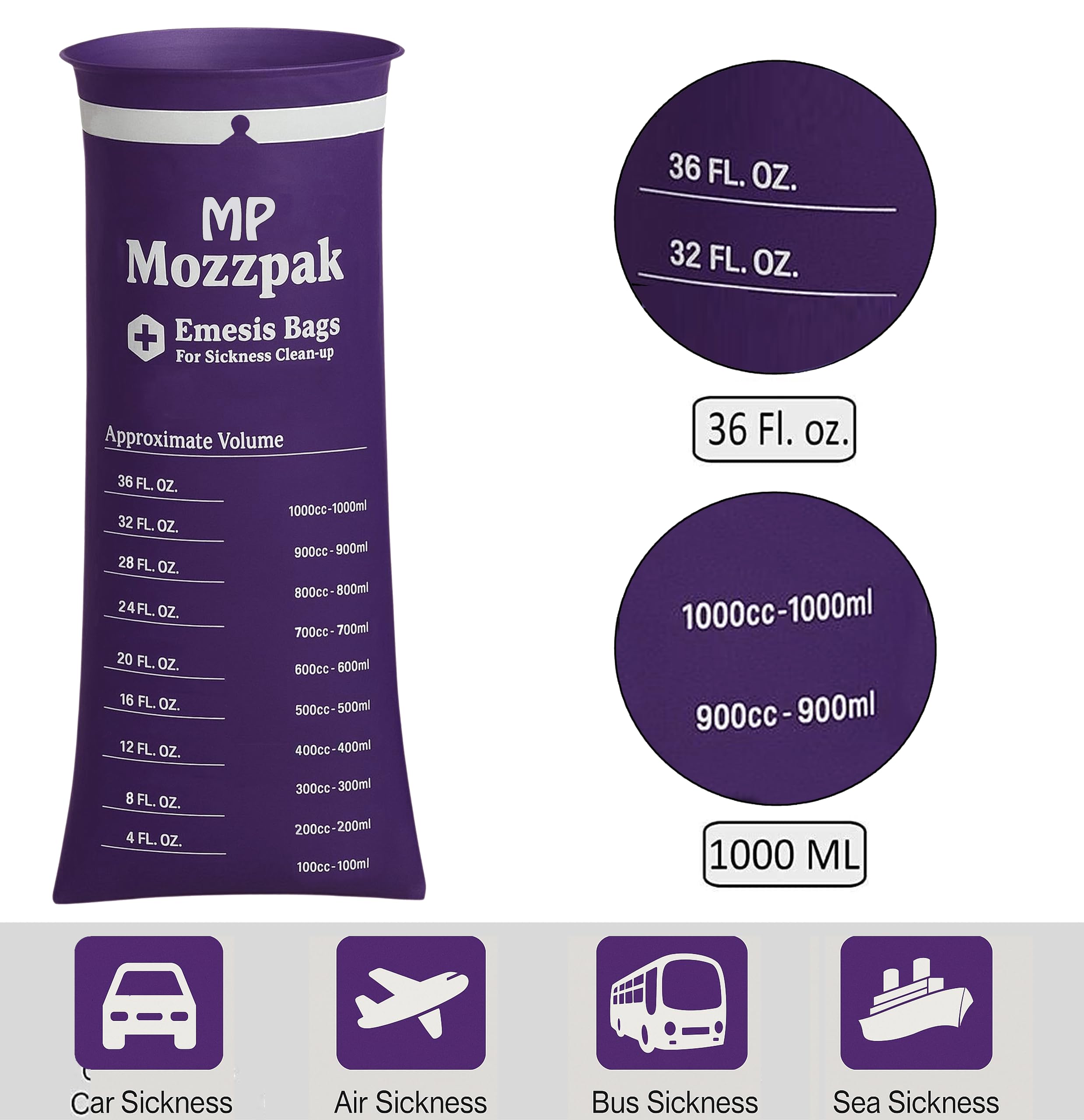 MP MOZZPAK capacidad de 1000 ml para mayor comodidad