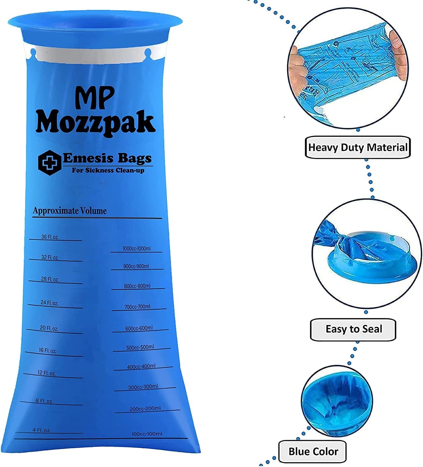 MP MOZZPAK bolsas-vomito para avión: conveniente durante vuelos.