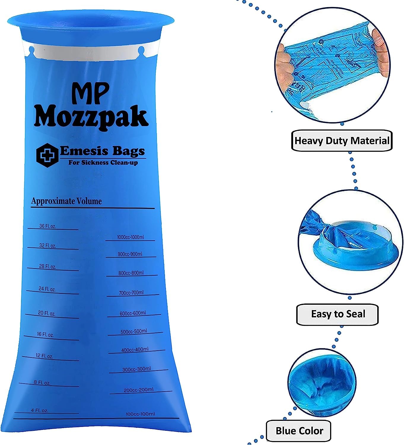 Color azul MP Mozzpak facilita identificación y uso en ruta.