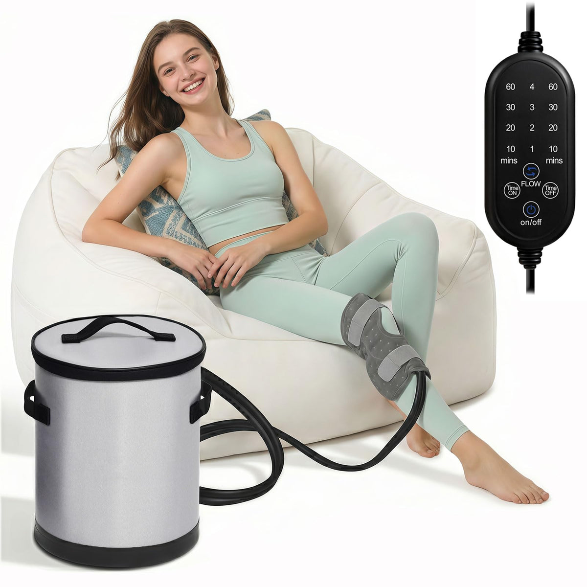 MQ 14 QT, máquina de hielo para rodilla, ideal tras cirugía para manejo de inflamación.