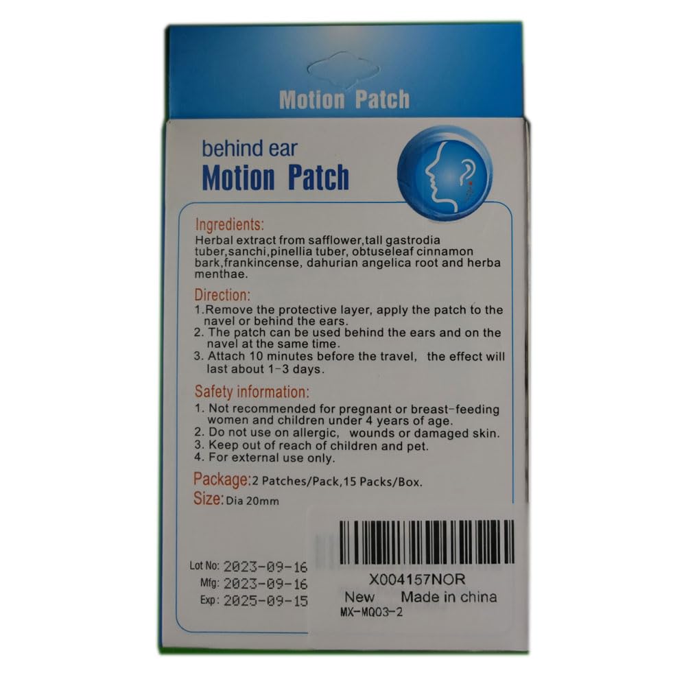 MQ Motion Sickness Patch en crucero para mareos ocasionales