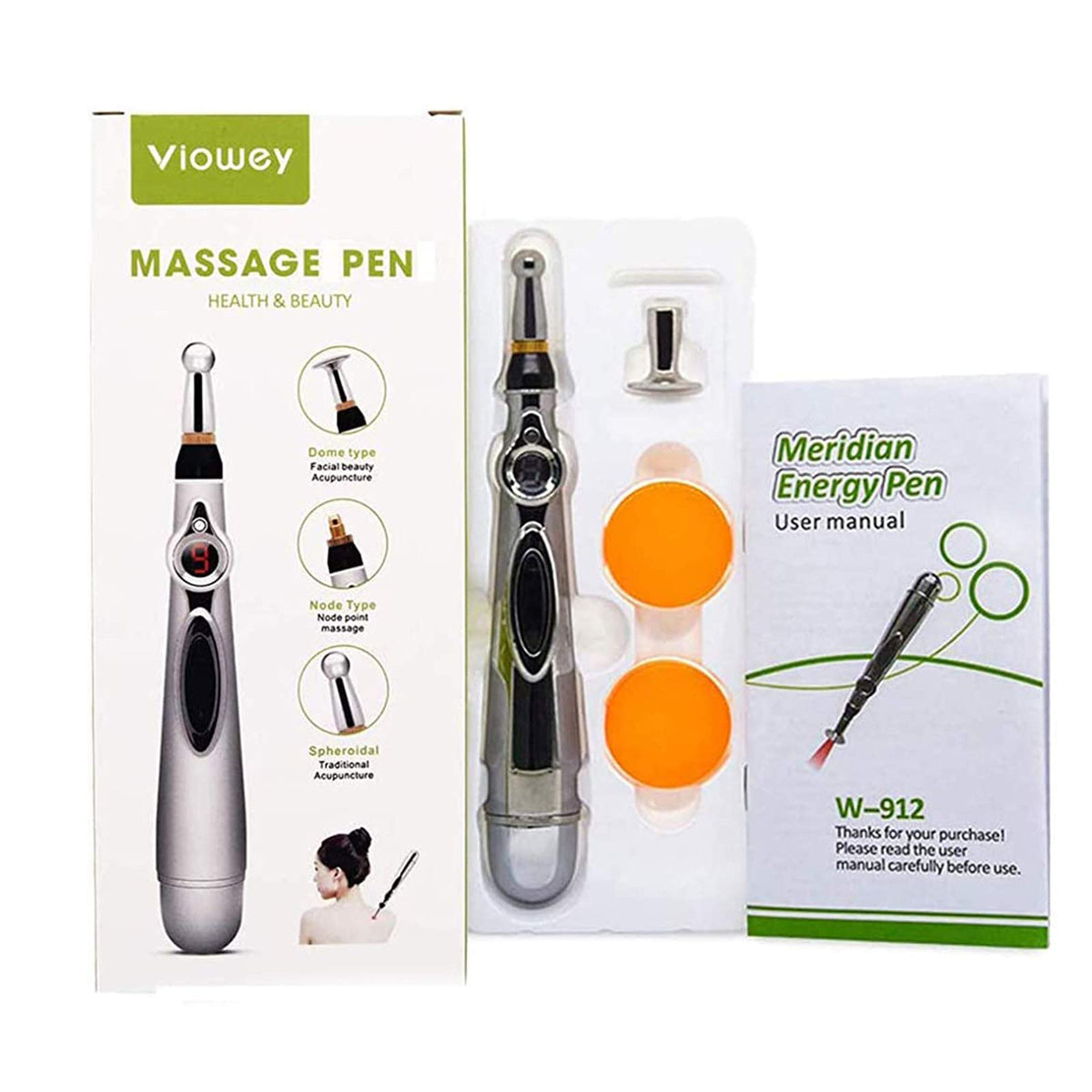 MQFORU Pen con cabeza domo para masaje facial suave y relajación