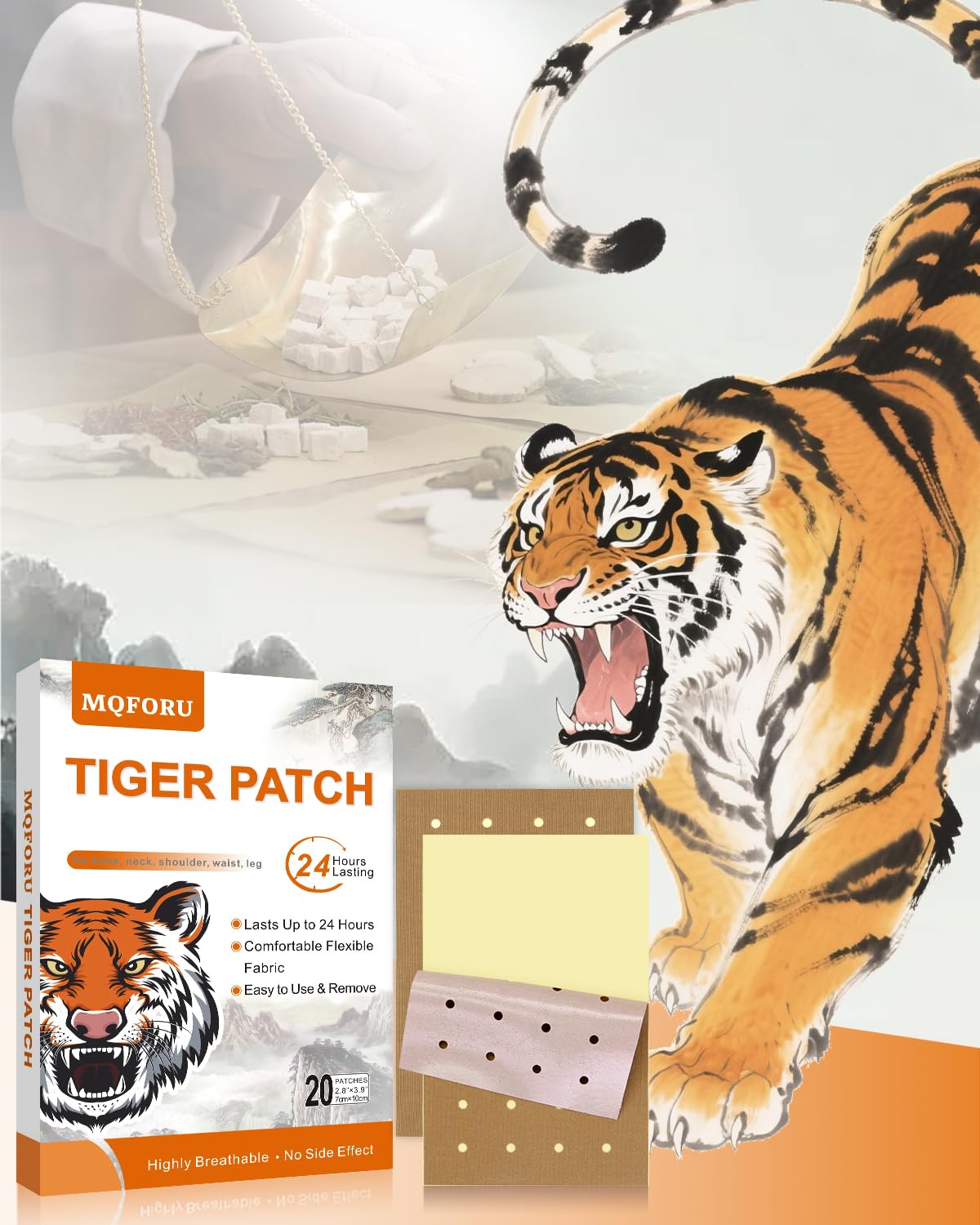 MQFORU Tiger Patches: uso diario práctico para cuello y espalda