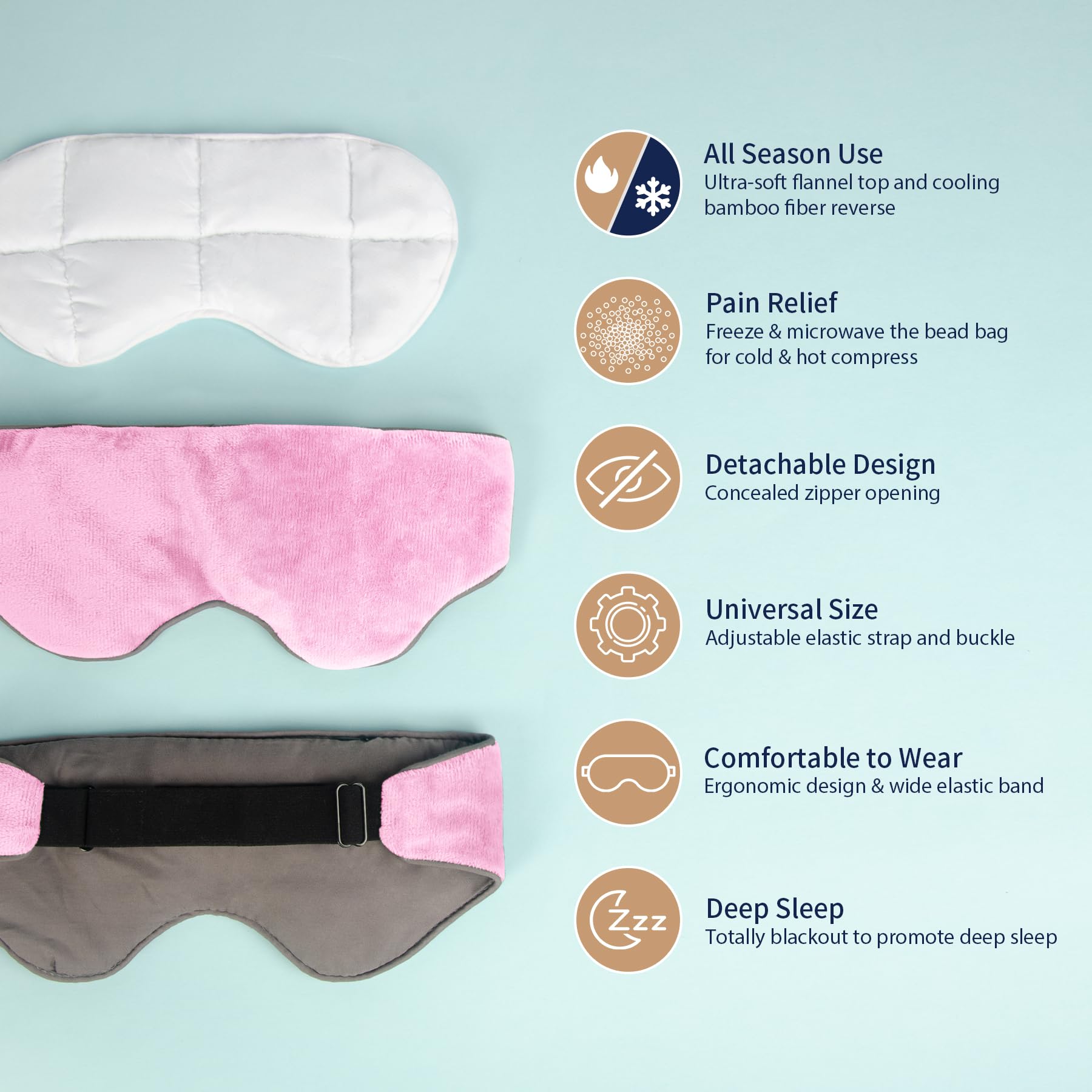 Mr. Sandman relajación ocular para ojos cansados con antifaz suave