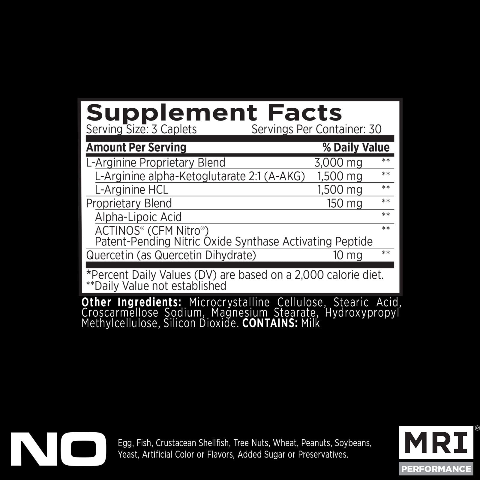 MRI Performance NO2 etiqueta en primer plano, destaca fórmula original para rendimiento sostenido.